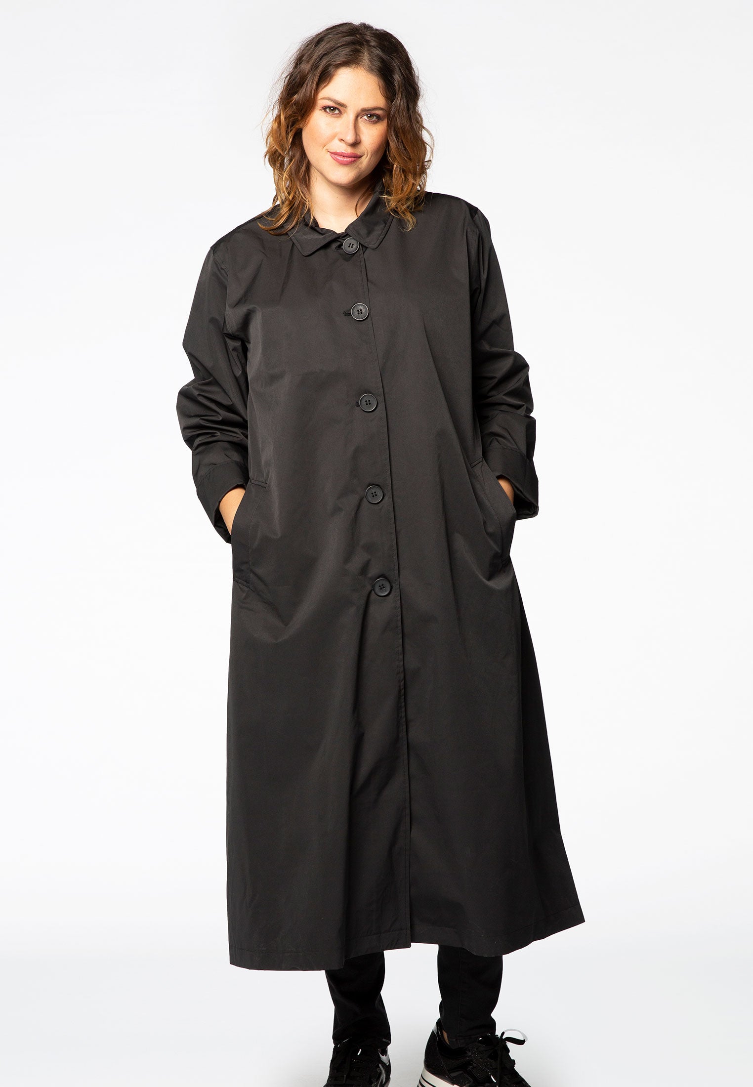 YOEK Raincoat long | Zwart | Maat 46