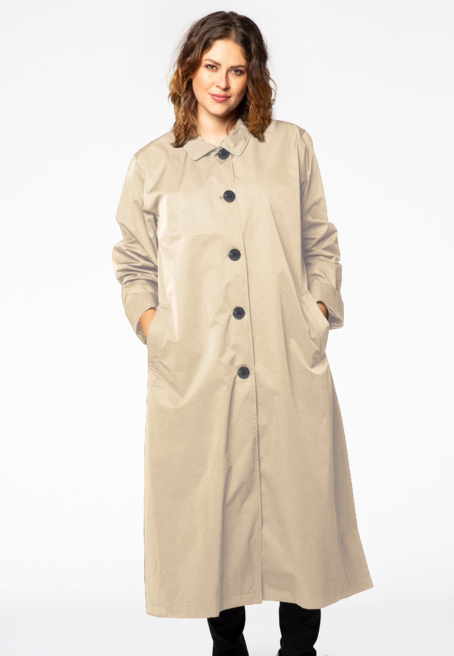 YOEK Raincoat long | Bruin | Maat 52