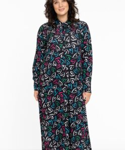 YOEK Blouse-jurk | Zwart | Maat 50/52