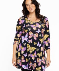 YOEK Tuniek wide bottom | Grote maten tuniek | Zwart | Maat 42/44