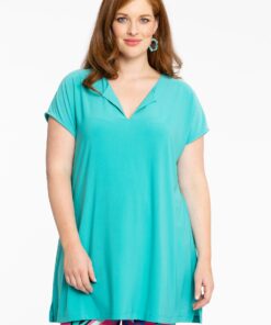 YOEK Shirt wide | Turquoise | Maat 38/40