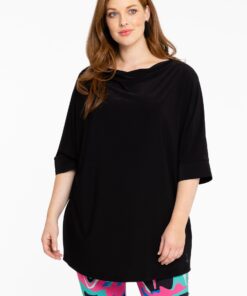 YOEK Shirt kimono mouw | Zwart | Maat 38/40