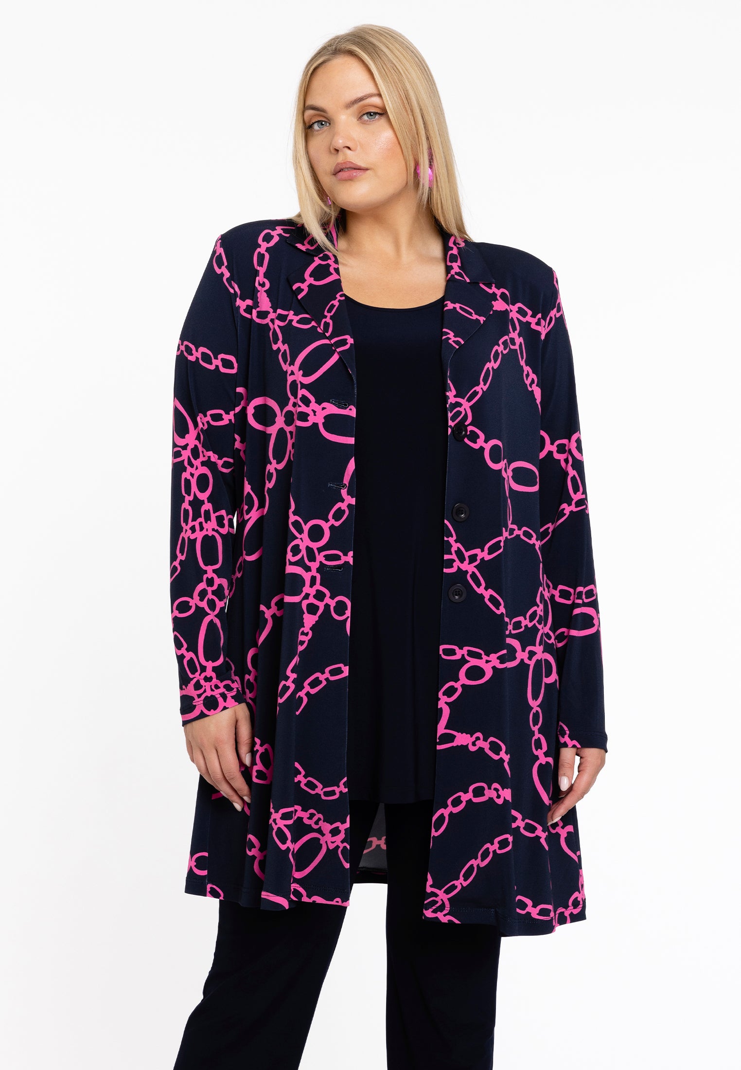YOEK Blazer A-lijn CIARA | Blauw | Maat 38/40