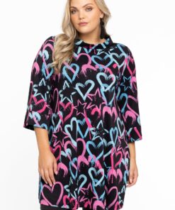 YOEK Tunic wide bottom | Zwart | Maat 42/44