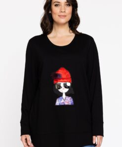 YOEK Sweatshirt patch VERO | Zwart | Maat 50/52