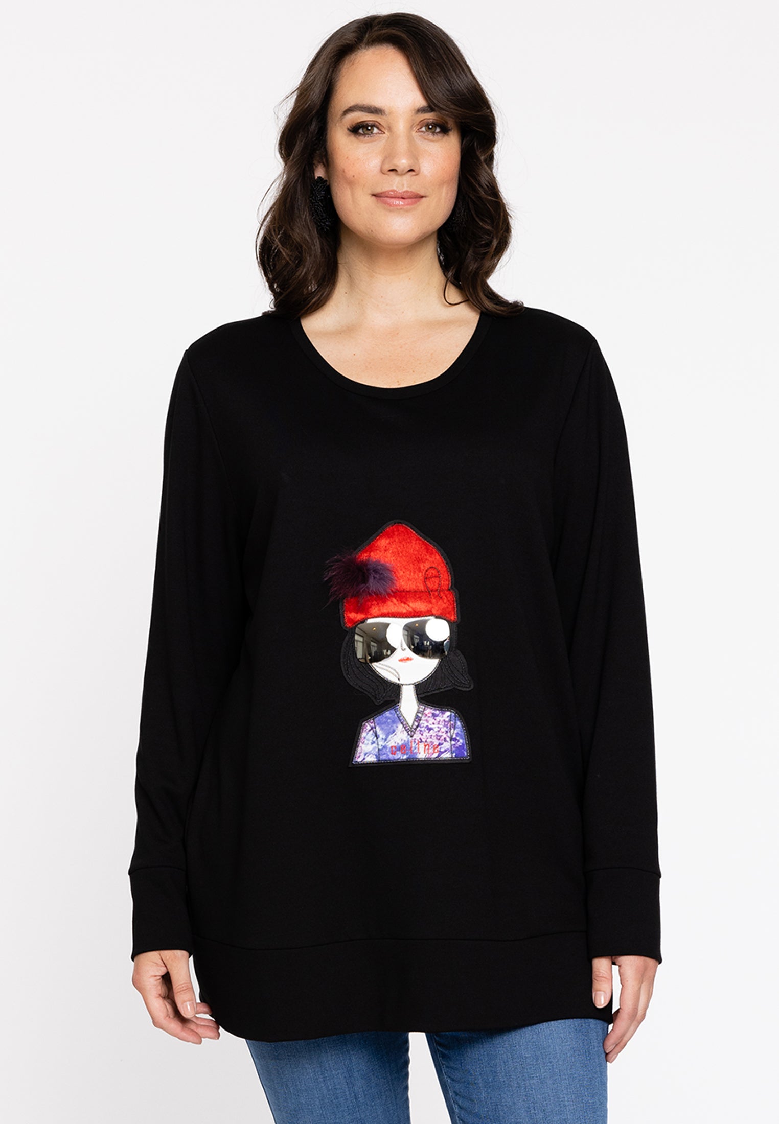 YOEK Sweatshirt patch VERO | Zwart | Maat 50/52