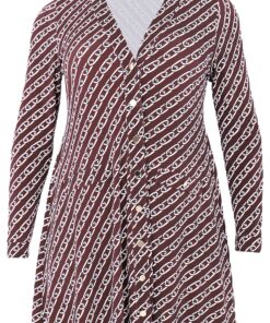 YOEK Vest met v-hals | Bruin | Maat 42/44