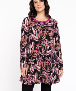 YOEK Tuniek wide bottom Chain | Grote maten tuniek | Zwart | Maat 42/44