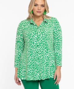 YOEK Blouse A-lijn GREEN LEO | Groen | Maat 38/40