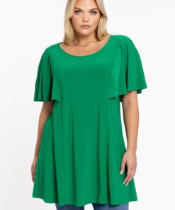 YOEK Tuniek wide bottom | Grote maten tuniek | Groen | Maat 42/44