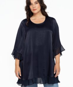 YOEK Wijde blouse | Blauw | Maat 42/44