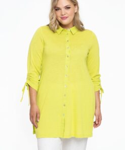 YOEK Blouse wijd met koordje COCOON | Groen | Maat 38/40