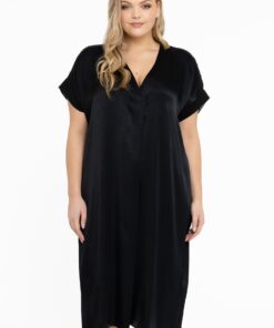 YOEK Kaftan-jurk V-hals | Zwart | Maat 42/44