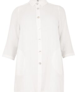 YOEK Blouse met knopen | Wit | Maat 50/52