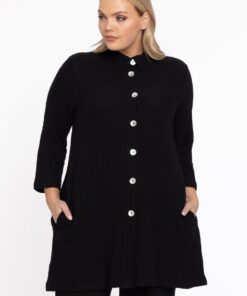 YOEK Blouse met knopen | Zwart | Maat 38/40