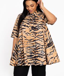 YOEK Tuniek MACHLI | Grote maten tuniek | Beige | Maat 58/60