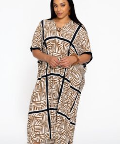 YOEK Kaftan TILES | Beige | Maat 54/56