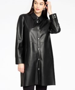 YOEK Blouse LEATHER | Zwart | Maat 44