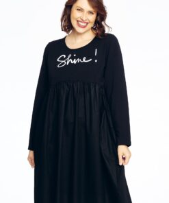 YOEK Sweater-jurk SHINE | Zwart | Maat 42/44