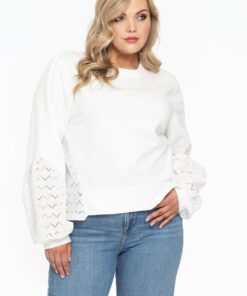 YOEK Sweatshirt met kant | Beige | Maat 38/40