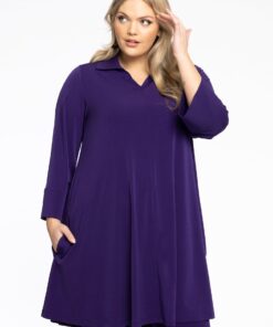 YOEK Tuniek Swing | Grote maten tuniek | Paars | Maat 38/40