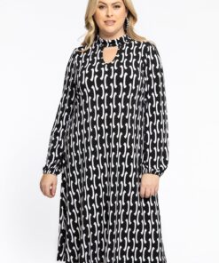 YOEK Jurk cut-out BETA | Zwart | Maat 42/44