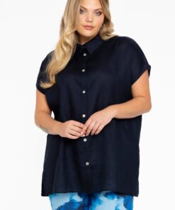 YOEK Mouwloze blouse | Blauw | Maat 38/40