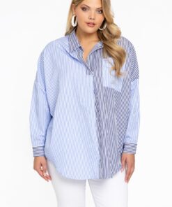 YOEK Blouse RIGA | Blauw | Maat 38/40