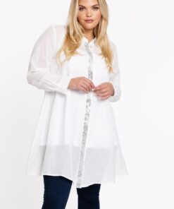 YOEK Blouse tape | Wit | Maat 38/40