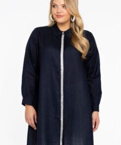 YOEK Blouse tape | Blauw | Maat 46/48