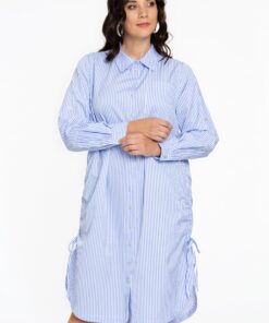 YOEK Blousejurk RIGA | Lichtblauw | Maat 38/40