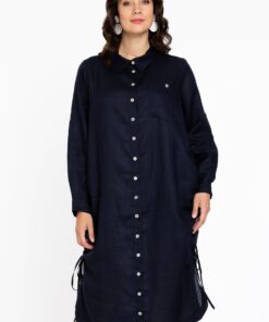 YOEK Blouse-jurk | Blauw | Maat 58/60