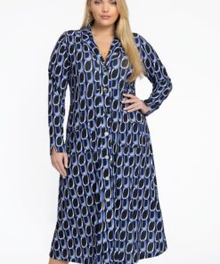 YOEK Jurk met knopen JILL | Zwart | Maat 42/44