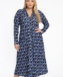 YOEK Jurk met knopen JILL | Zwart | Maat 42/44