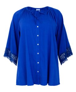 YOEK A-lijn blouse | Blauw | Maat 42/44