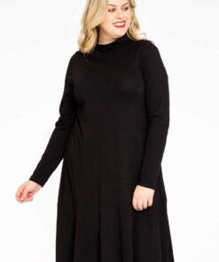 YOEK Jurk met turtle neck | Zwart | Maat 42/44