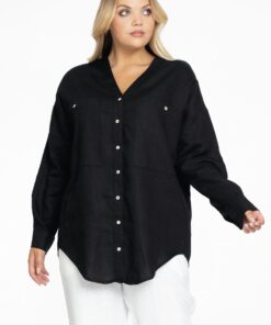 YOEK Blouse oversized | Zwart | Maat 42/44
