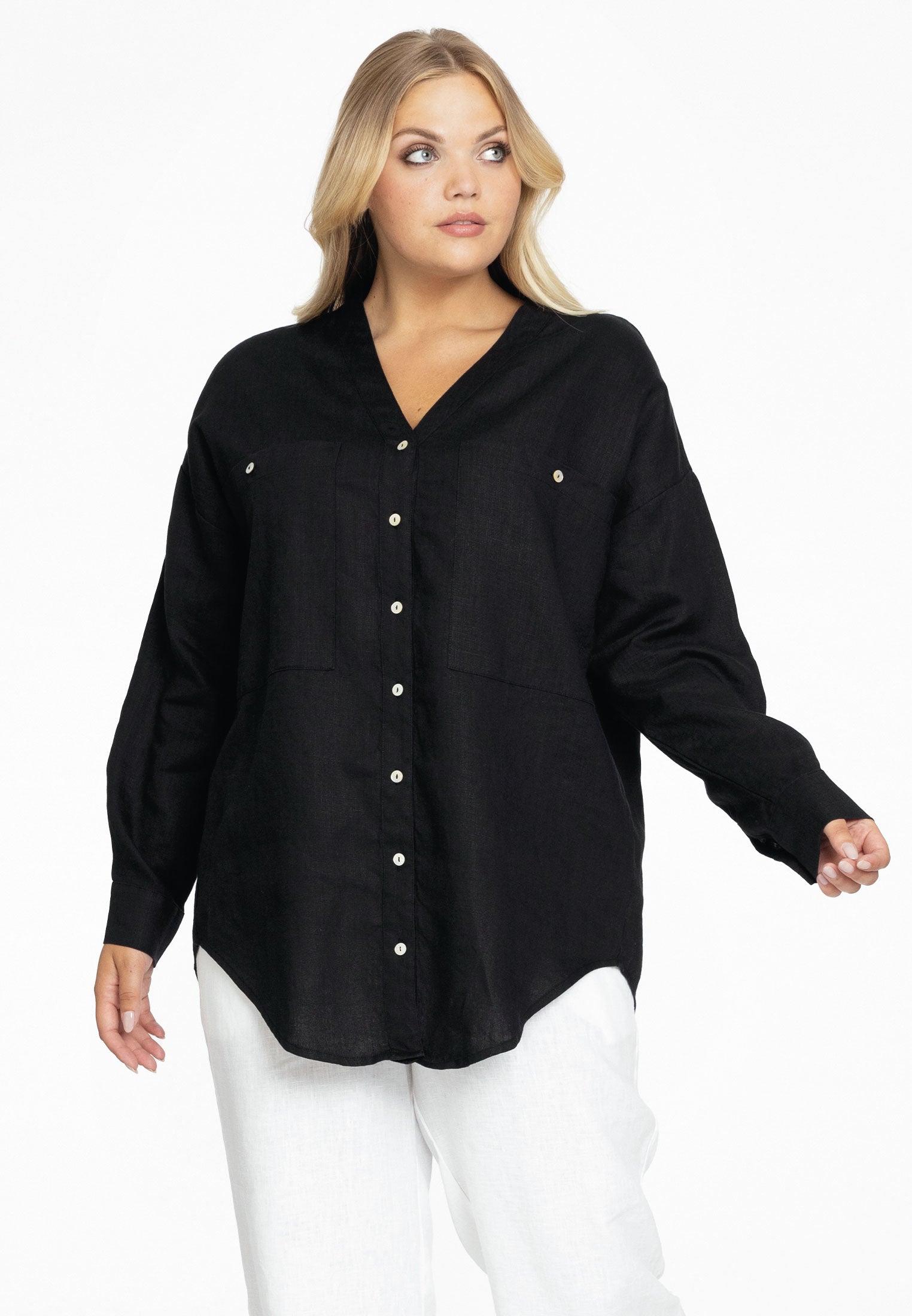 YOEK Blouse oversized | Zwart | Maat 42/44