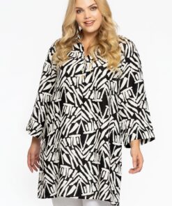 YOEK Blouse met plooi NAIROBI | Zwart | Maat 42/44